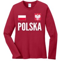 Poland Soccer Jersey Polish Polska  Ladies Long Sleeve Shirt