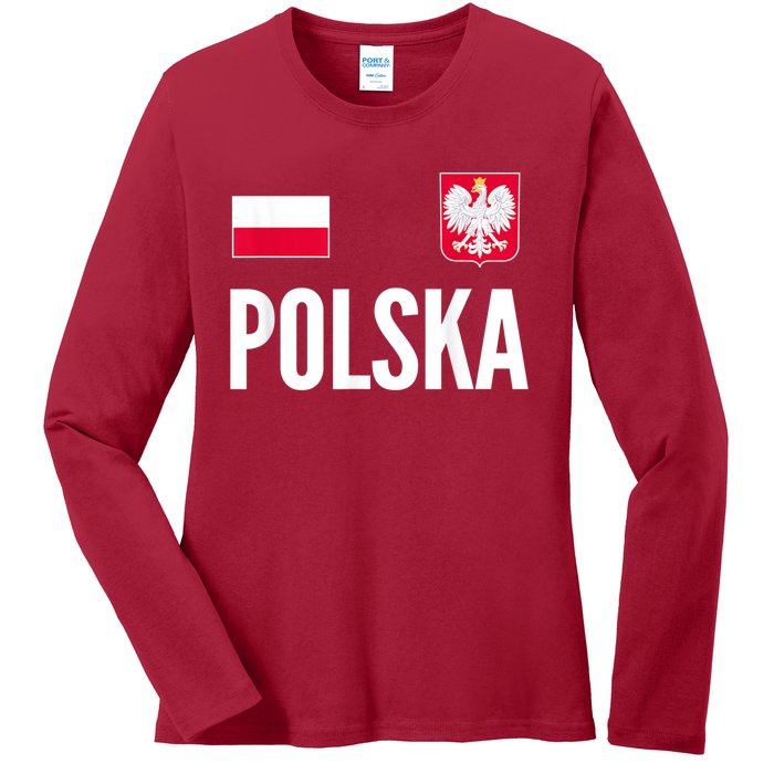 Poland Soccer Jersey Polish Polska  Ladies Long Sleeve Shirt