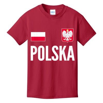 Poland Soccer Jersey Polish Polska  Kids T-Shirt