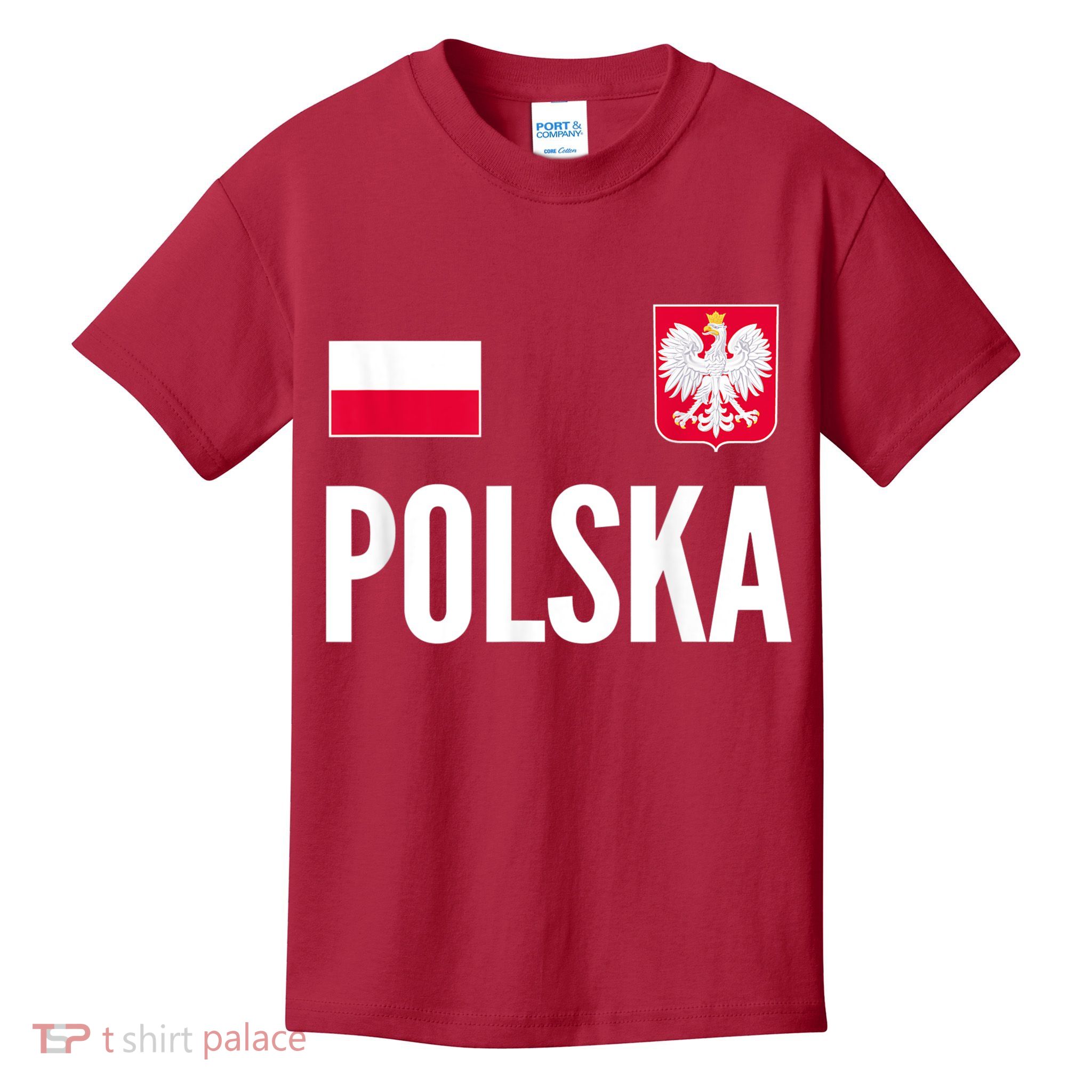 Poland Soccer Jersey Polish Polska  Kids T-Shirt