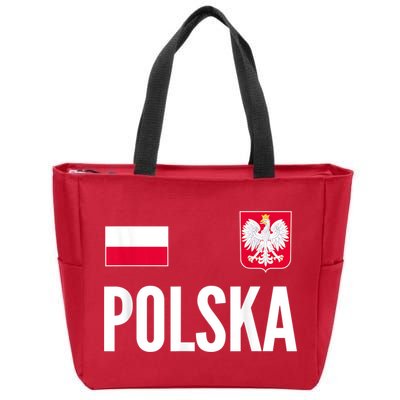 Poland Soccer Jersey Polish Polska  Zip Tote Bag