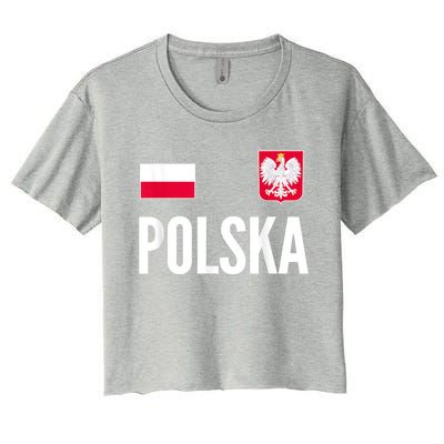 Poland Soccer Jersey Polish Polska  Women's Crop Top Tee