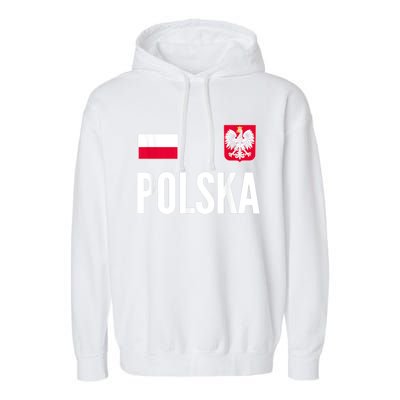 Poland Soccer Jersey Polish Polska  Garment-Dyed Fleece Hoodie