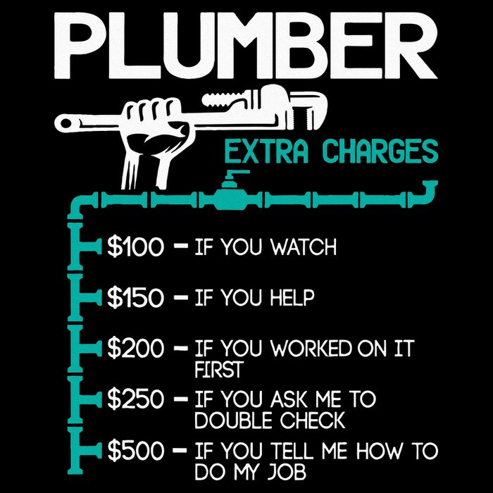 Plumber Extra Charges Funny Plumbing Handyman Pipe Fitter Cooling Performance Crew T-Shirt