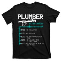 Plumber Extra Charges Funny Plumbing Handyman Pipe Fitter T-Shirt