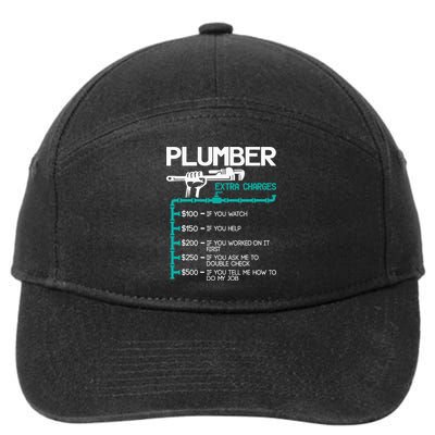 Plumber Extra Charges Funny Plumbing Handyman Pipe Fitter 7-Panel Snapback Hat