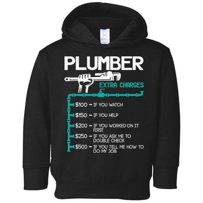 Plumber Extra Charges Funny Plumbing Handyman Pipe Fitter Toddler Hoodie
