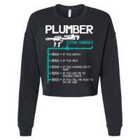 Plumber Extra Charges Funny Plumbing Handyman Pipe Fitter Cropped Pullover Crew