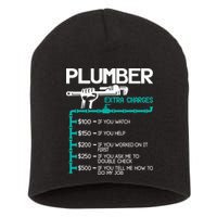 Plumber Extra Charges Funny Plumbing Handyman Pipe Fitter Short Acrylic Beanie