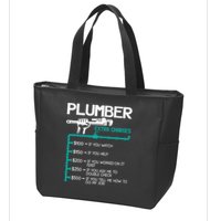 Plumber Extra Charges Funny Plumbing Handyman Pipe Fitter Zip Tote Bag