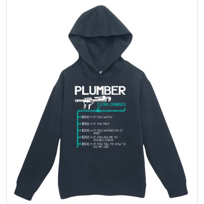 Plumber Extra Charges Funny Plumbing Handyman Pipe Fitter Urban Pullover Hoodie