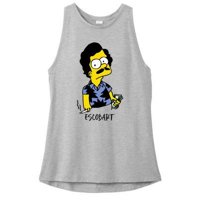 Pablo Escobar Cartoon Parody Design. Ladies PosiCharge Tri-Blend Wicking Tank