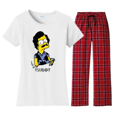 Pablo Escobar Cartoon Parody Design. Women's Flannel Pajama Set