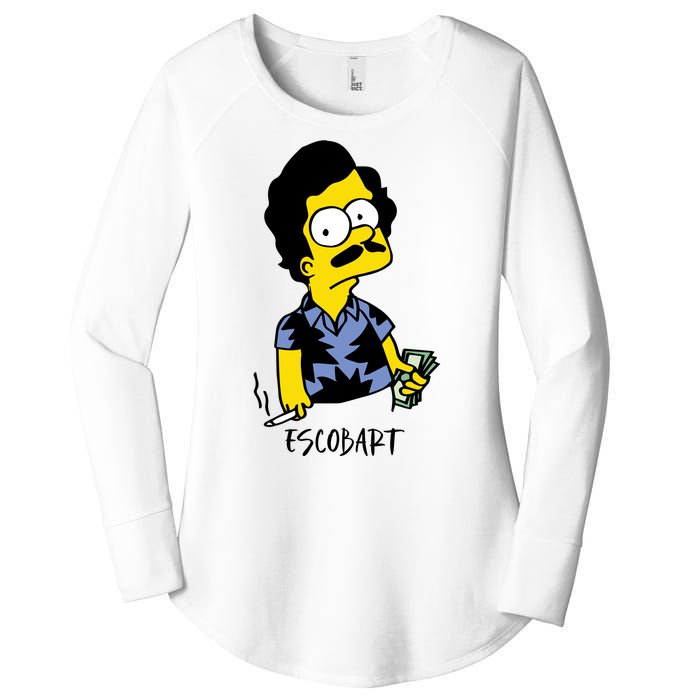 Pablo Escobar Cartoon Parody Design. Women's Perfect Tri Tunic Long Sleeve Shirt