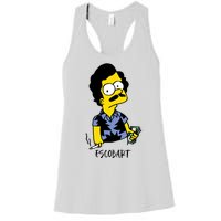 Pablo Escobar Cartoon Parody Design. Women's Racerback Tank