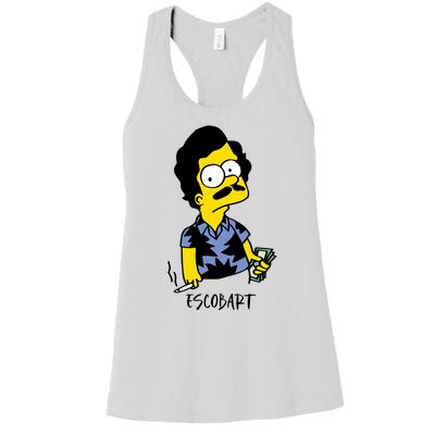 Pablo Escobar Cartoon Parody Design. Women's Racerback Tank