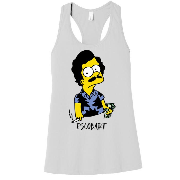 Pablo Escobar Cartoon Parody Design. Women's Racerback Tank