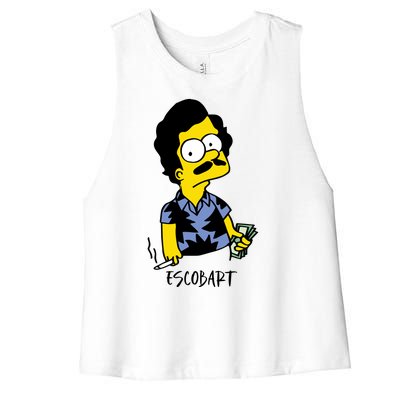 Pablo Escobar Cartoon Parody Design. Women's Racerback Cropped Tank