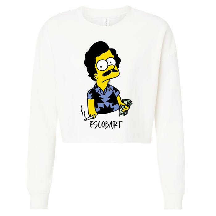 Pablo Escobar Cartoon Parody Design. Cropped Pullover Crew