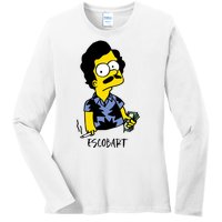 Pablo Escobar Cartoon Parody Design. Ladies Long Sleeve Shirt