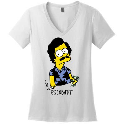 Pablo Escobar Cartoon Parody Design. Women's V-Neck T-Shirt