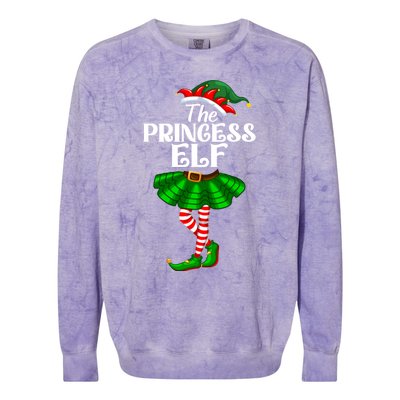 Princess Elf Christmas Costume Matching Family Elf Squad Gift Colorblast Crewneck Sweatshirt