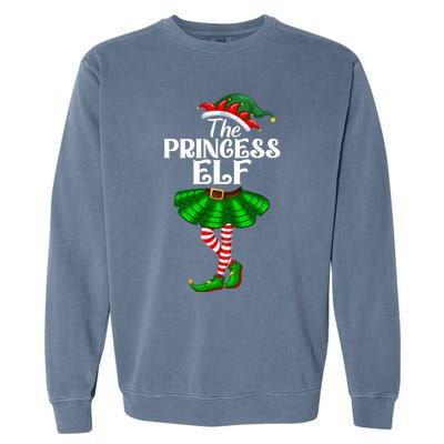 Princess Elf Christmas Costume Matching Family Elf Squad Gift Garment-Dyed Sweatshirt