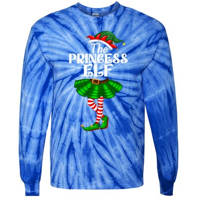 Princess Elf Christmas Costume Matching Family Elf Squad Gift Tie-Dye Long Sleeve Shirt