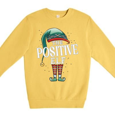 Positive Elf Christmas Group Xmas Pajama Party Gift Premium Crewneck Sweatshirt