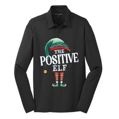 Positive Elf Christmas Group Xmas Pajama Party Gift Silk Touch Performance Long Sleeve Polo