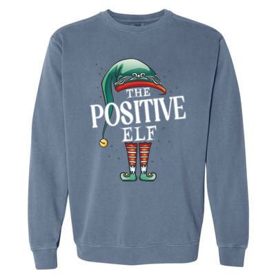 Positive Elf Christmas Group Xmas Pajama Party Gift Garment-Dyed Sweatshirt