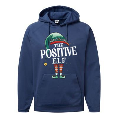 Positive Elf Christmas Group Xmas Pajama Party Gift Performance Fleece Hoodie