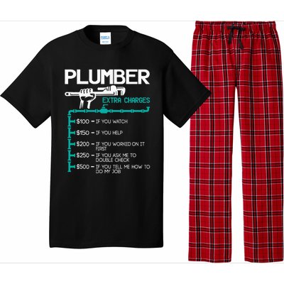 Plumber Extra Charges Funny Plumbing Handyman Pipe Fitter Pajama Set