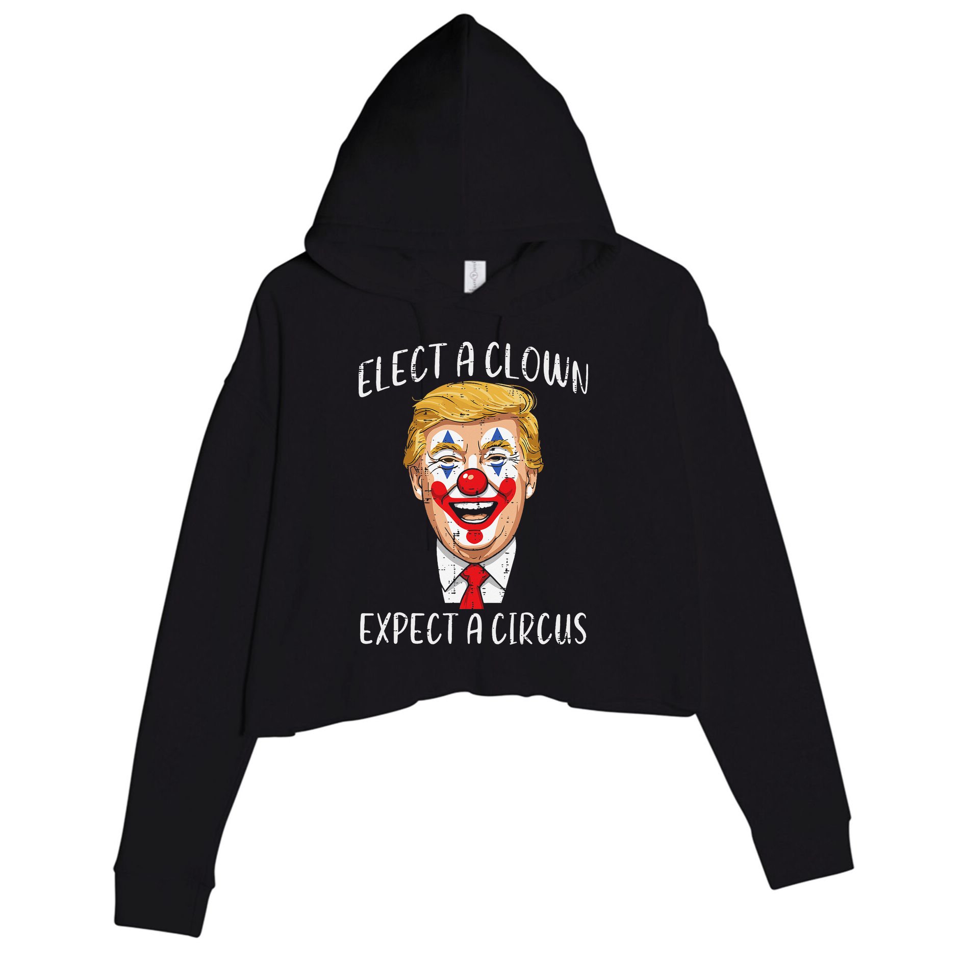 Protest Elect Clown Expect Circus Funny Resist Women Crop Fleece Hoodie