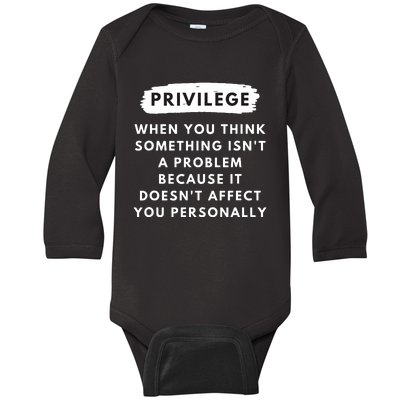 Privilege Explained Civil Rights Black History Month Baby Long Sleeve Bodysuit