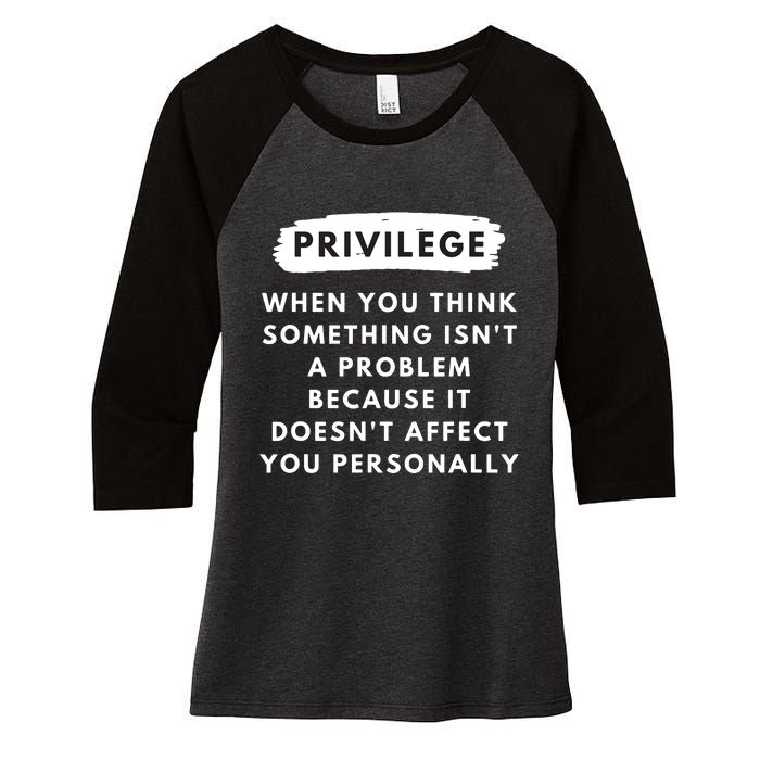 Privilege Explained Civil Rights Black History Month Women's Tri-Blend 3/4-Sleeve Raglan Shirt