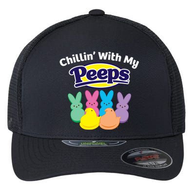 Peeps Easter Chillin With My Peeps Gift Flexfit Unipanel Trucker Cap