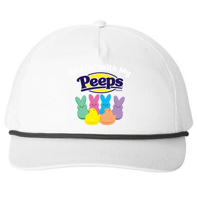 Peeps Easter Chillin With My Peeps Gift Snapback Five-Panel Rope Hat