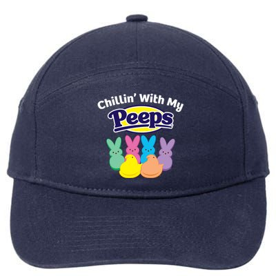 Peeps Easter Chillin With My Peeps Gift 7-Panel Snapback Hat