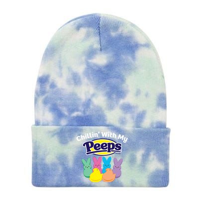 Peeps Easter Chillin With My Peeps Gift Tie Dye 12in Knit Beanie