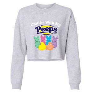 Peeps Easter Chillin With My Peeps Gift Cropped Pullover Crew