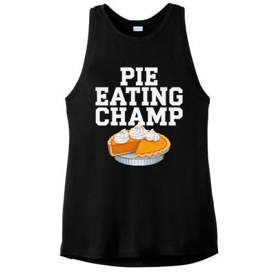 Pie Eating Contest Champion Thanksgiving Foodie Gift Ladies PosiCharge Tri-Blend Wicking Tank