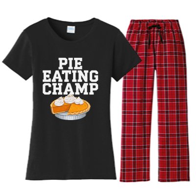 Pie Eating Contest Champion Thanksgiving Foodie Gift Women's Flannel Pajama Set