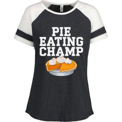 Pie Eating Contest Champion Thanksgiving Foodie Gift Enza Ladies Jersey Colorblock Tee