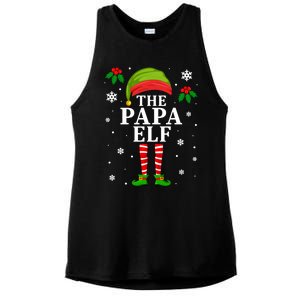 Papa Elf Christmas Matching Family Father Christmas Pajama Gift Ladies PosiCharge Tri-Blend Wicking Tank