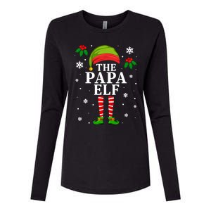 Papa Elf Christmas Matching Family Father Christmas Pajama Gift Womens Cotton Relaxed Long Sleeve T-Shirt