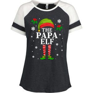 Papa Elf Christmas Matching Family Father Christmas Pajama Gift Enza Ladies Jersey Colorblock Tee