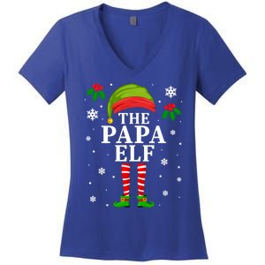 Papa Elf Christmas Matching Family Father Christmas Pajama Gift Women's V-Neck T-Shirt