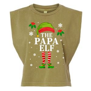 Papa Elf Christmas Matching Family Father Christmas Pajama Gift Garment-Dyed Women's Muscle Tee