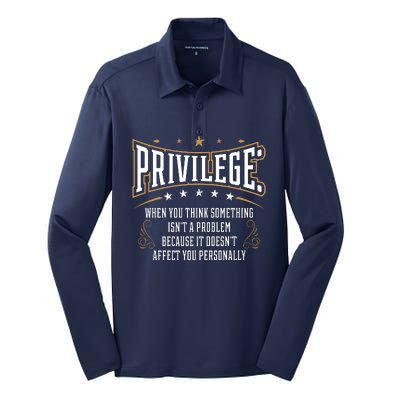 Privilege Explained Civil Rights & Black History Month Silk Touch Performance Long Sleeve Polo